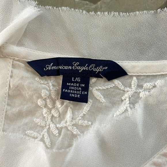 American Eagle, L, lovely, cotton/polyester, pleated poly from the bodice down. - Picture 8 of 11